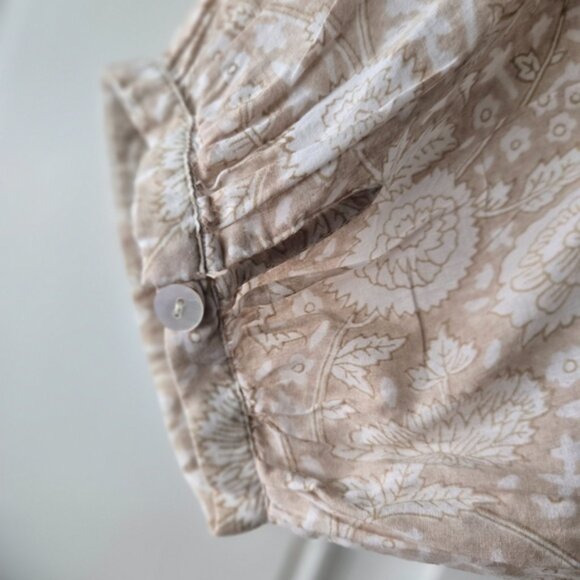 Cleobella Organic Cotton Puff Sleeve Blouse – Women’s Medium – Tan & Cream Flora - Picture 4 of 8